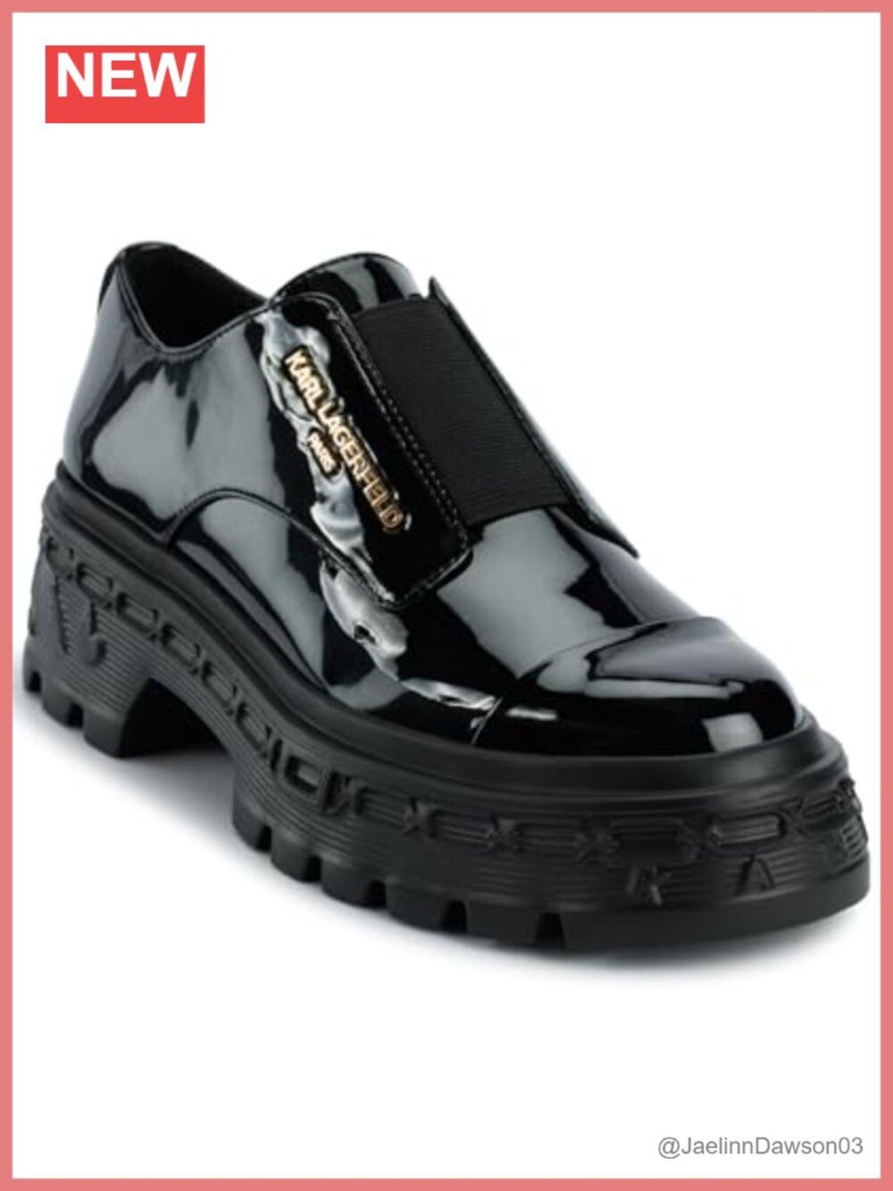 Karl Lagerfeld Leather Slip On Platform Loafers Women's